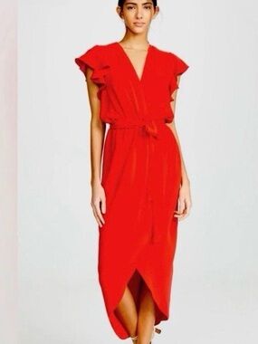 Amanda Uprichard Red Mid Length Dress Size XS